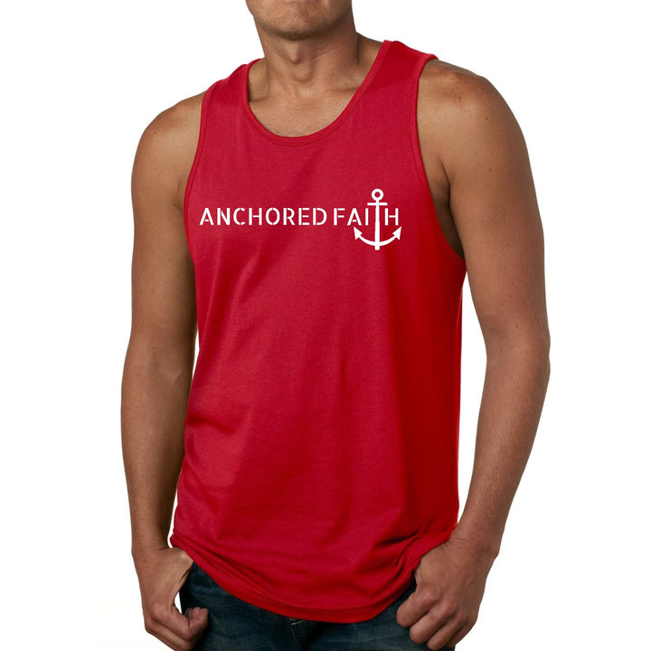 Mens Fitness Tank Top Graphic T-shirt Anchored Faith Print - Mens | Tank Tops