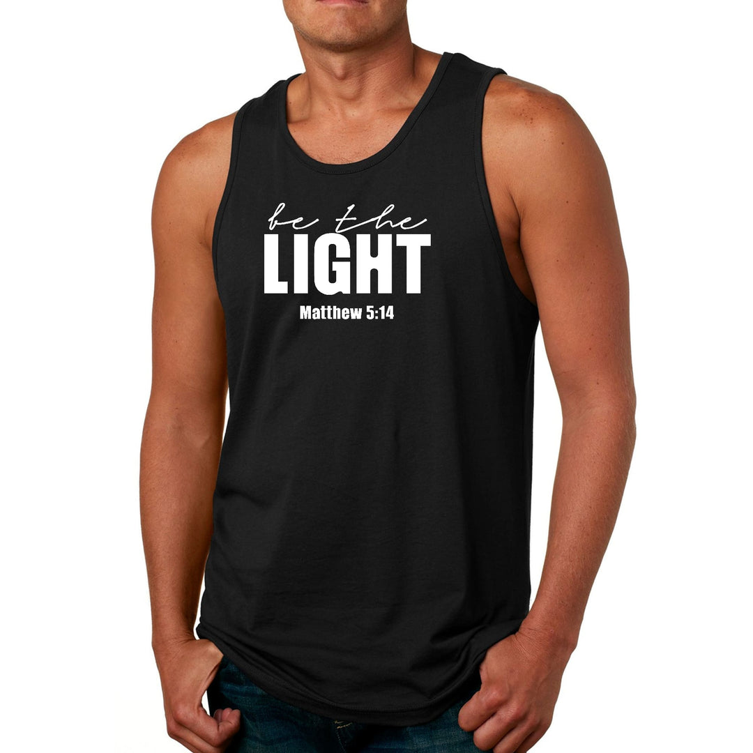 Mens Fitness Tank Top Graphic T-shirt Be The Light Inspirational Art - Mens