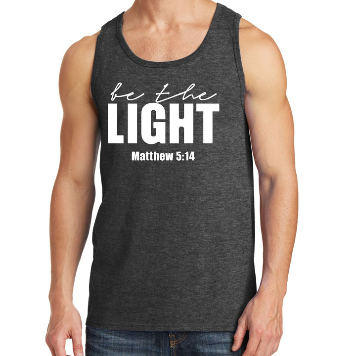 Mens Fitness Tank Top Graphic T-shirt be the Light Inspirational Art - Mens