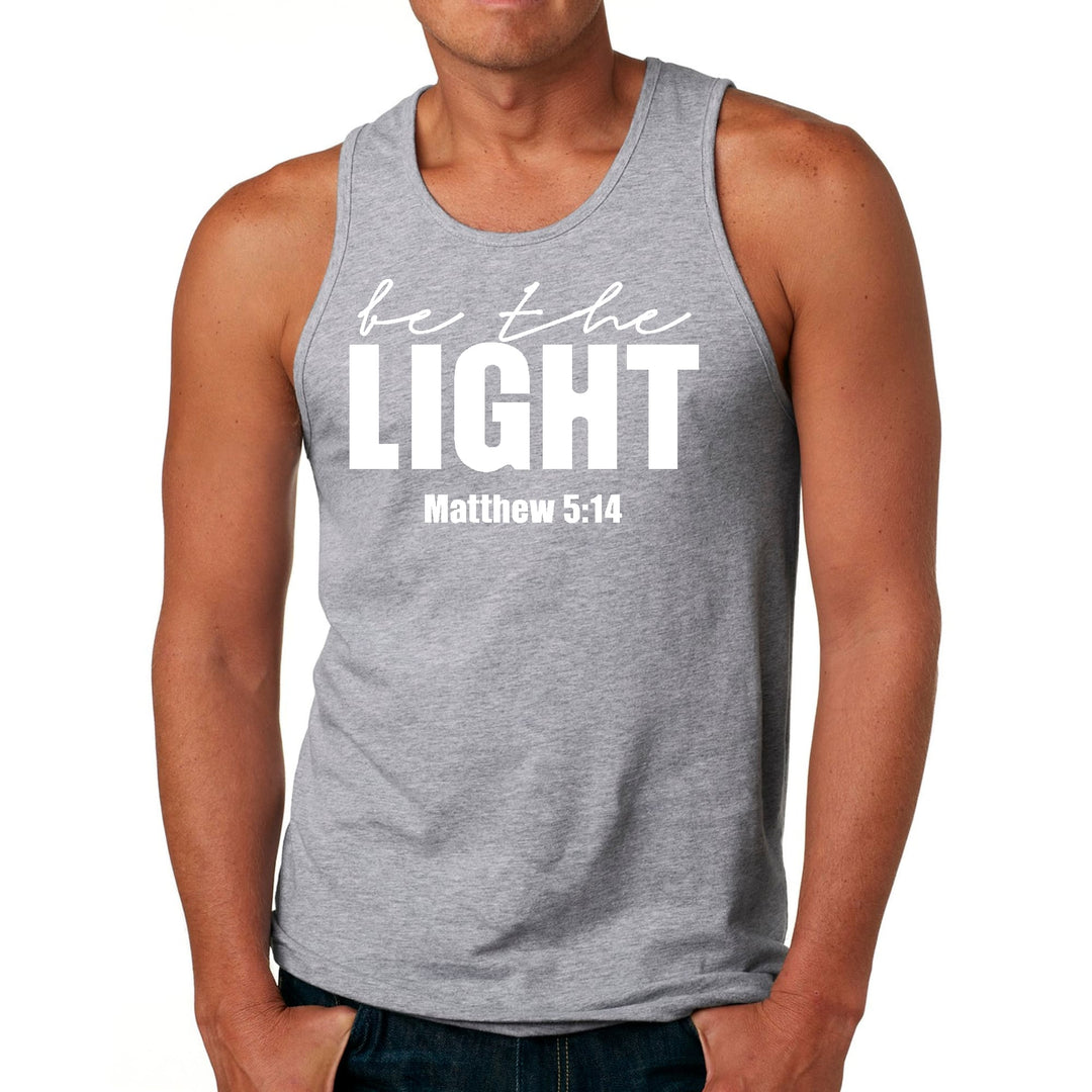 Mens Fitness Tank Top Graphic T-shirt be the Light Inspirational Art - Mens