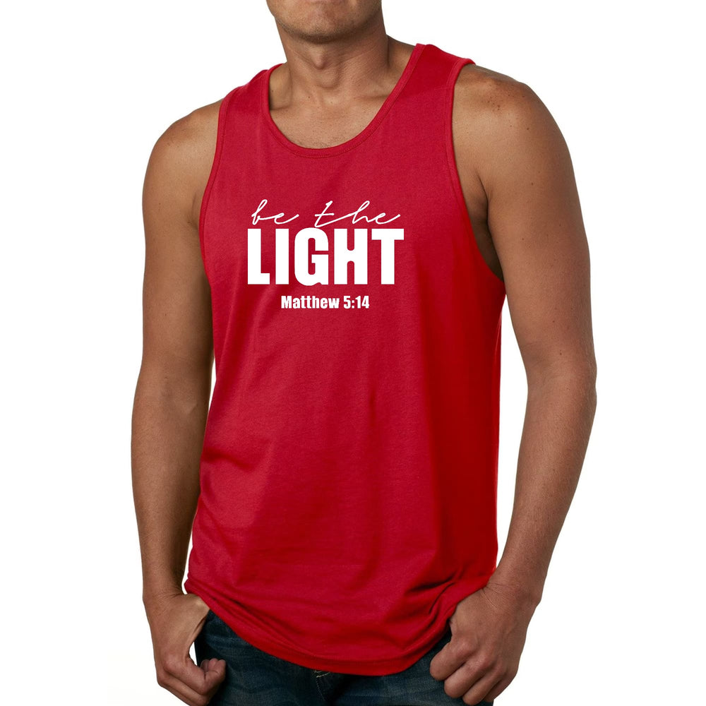 Mens Fitness Tank Top Graphic T-shirt Be The Light Inspirational Art - Mens