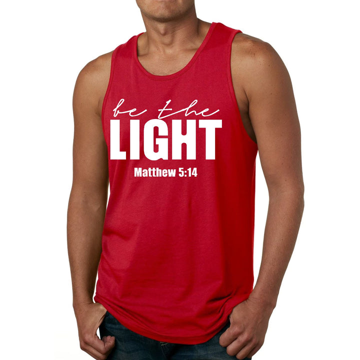 Mens Fitness Tank Top Graphic T-shirt be the Light Inspirational Art - Mens