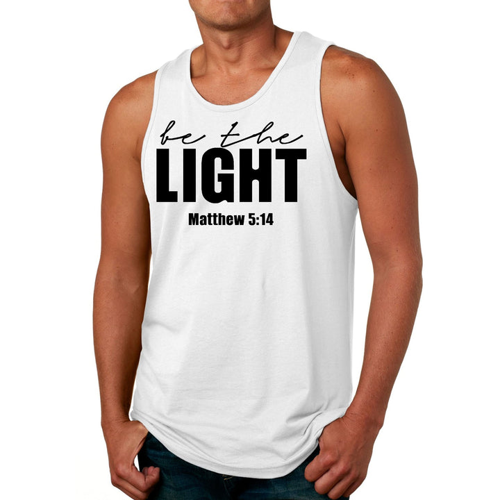 Mens Fitness Tank Top Graphic T-shirt be the Light Inspirational Art - Mens