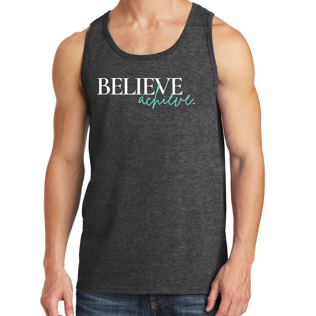 Mens Fitness Tank Top Graphic T-shirt Believe and Achieve - Mens | Tank Tops