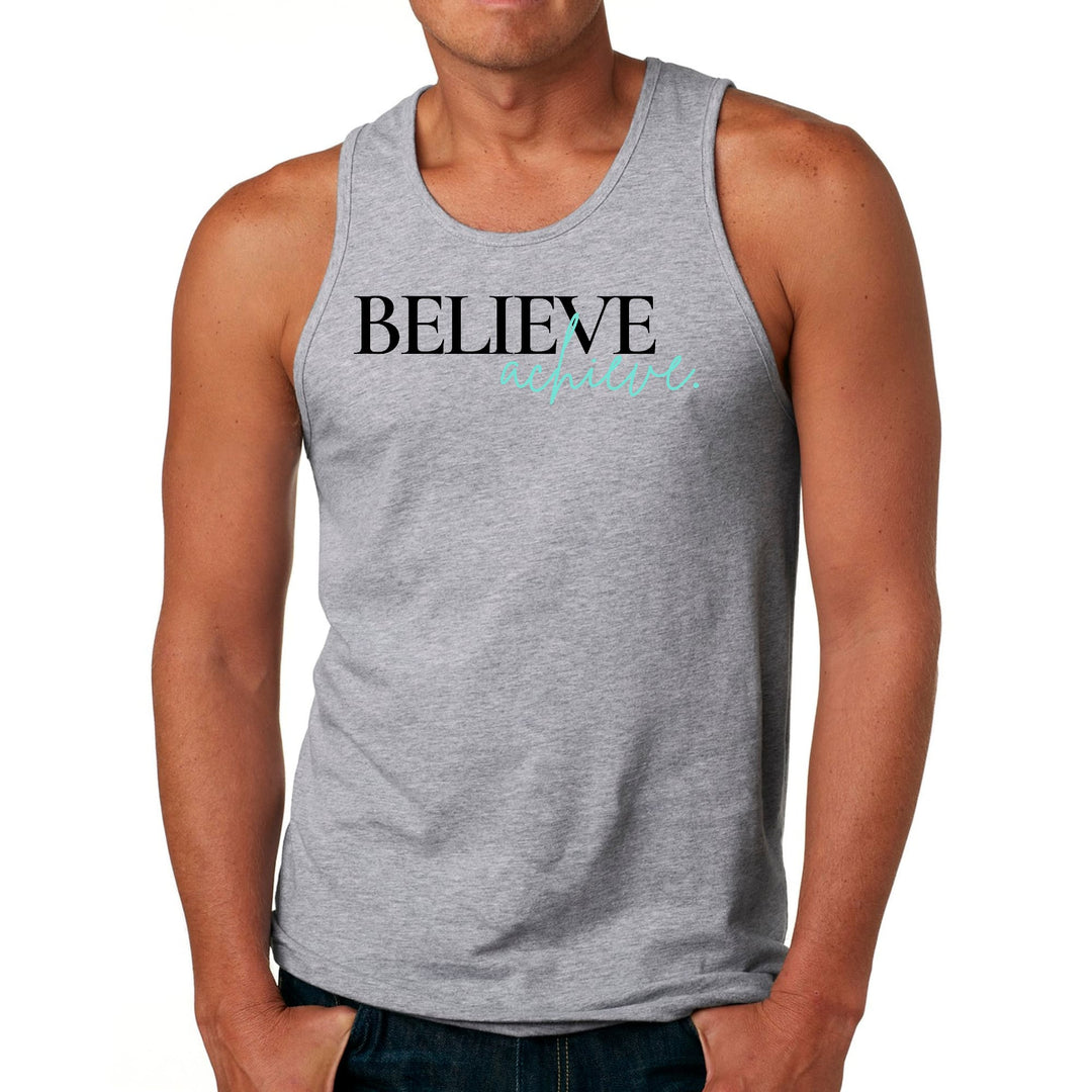 Mens Fitness Tank Top Graphic T-shirt Believe and Achieve - Mens | Tank Tops