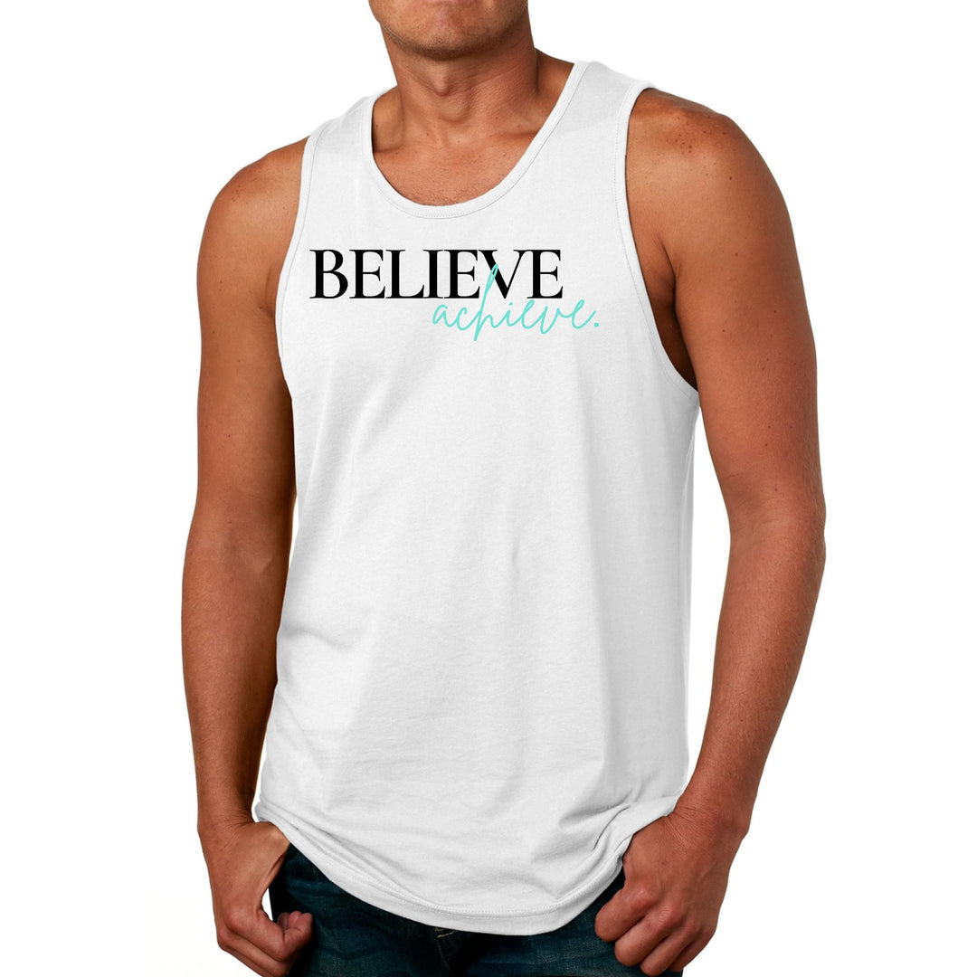 Mens Fitness Tank Top Graphic T-shirt Believe and Achieve - Mens | Tank Tops