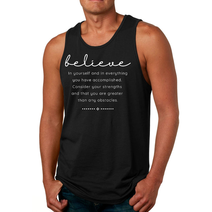 Mens Fitness Tank Top Graphic T-shirt Believe in Yourself - Mens | Tank Tops