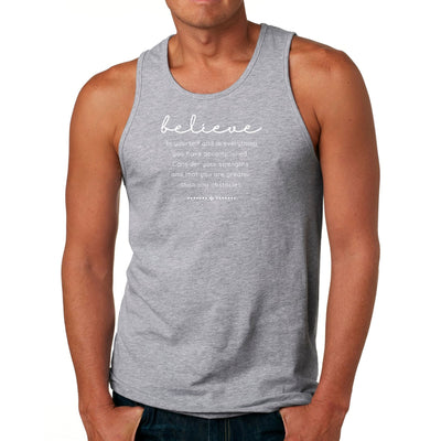 Mens Fitness Tank Top Graphic T-shirt Believe In Yourself - Mens | Tank Tops
