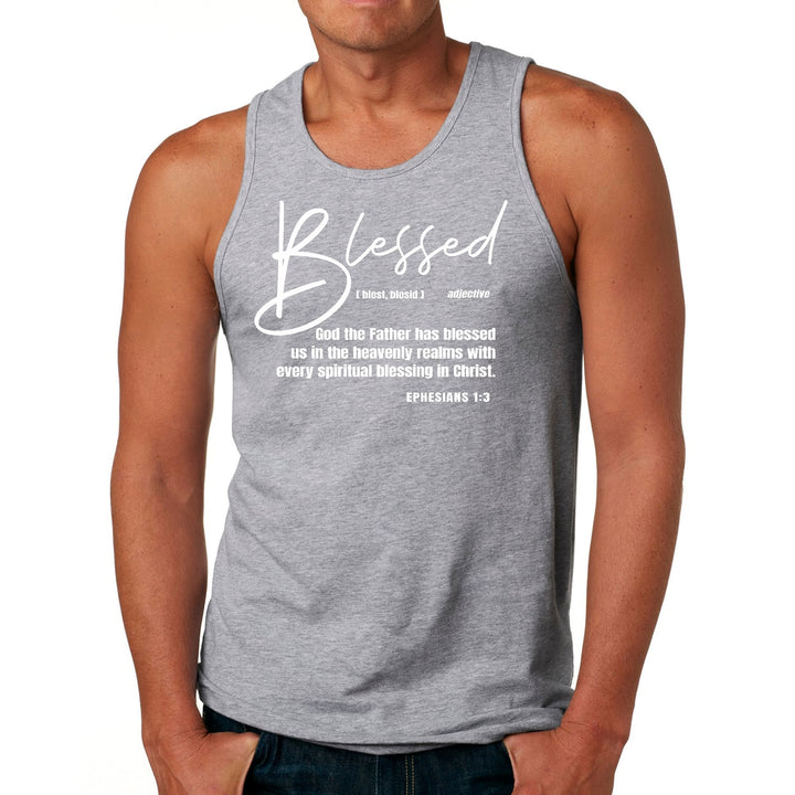 Mens Fitness Tank Top Graphic T-shirt Blessed in Christ - Mens | Tank Tops