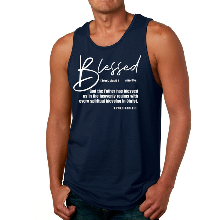 Mens Fitness Tank Top Graphic T-shirt Blessed in Christ - Mens | Tank Tops