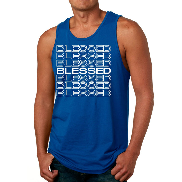 Mens Fitness Tank Top Graphic T-shirt Blessed Stacked Print - Mens | Tank Tops