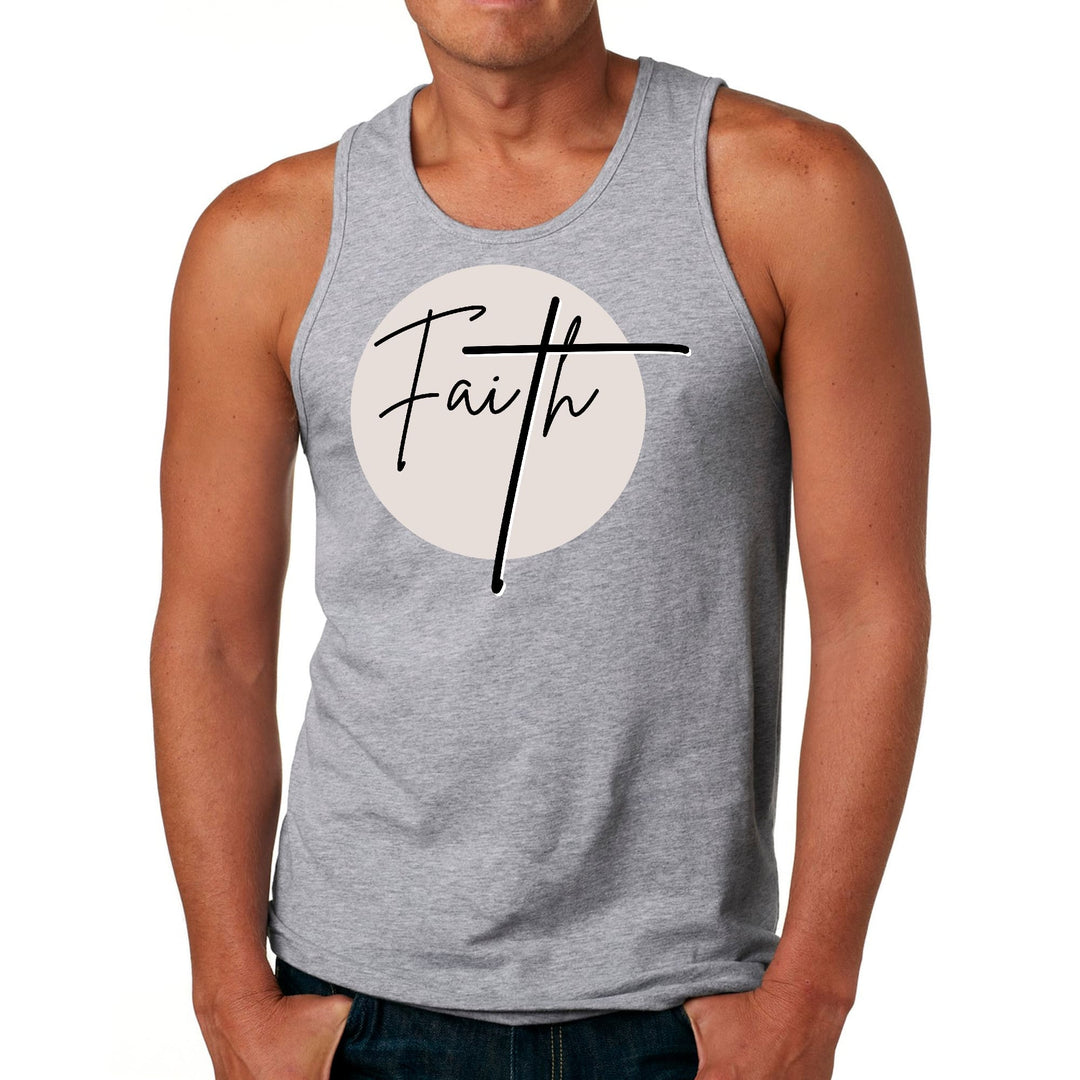 Mens Fitness Tank Top Graphic T-shirt Faith - Christian Affirmation - Mens