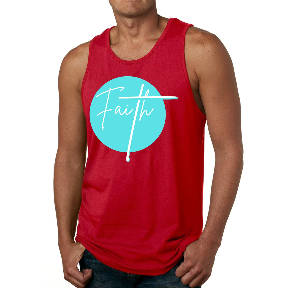 Mens Fitness Tank Top Graphic T-shirt Faith - Christian Affirmation - Mens