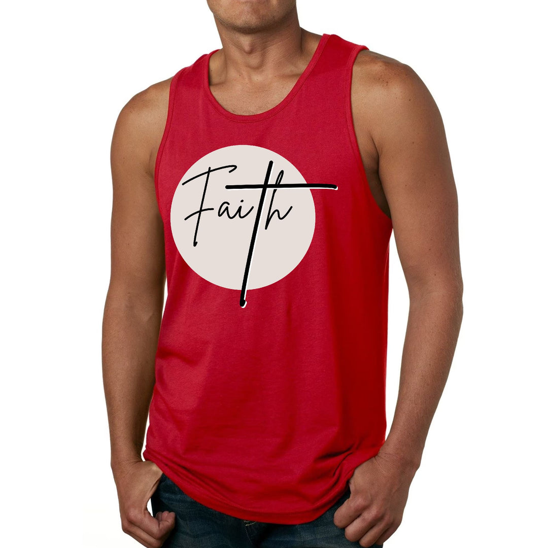 Mens Fitness Tank Top Graphic T-shirt Faith - Christian Affirmation - Mens