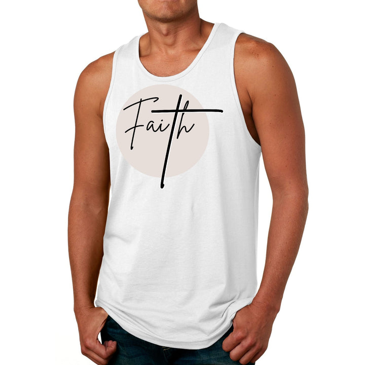 Mens Fitness Tank Top Graphic T-shirt Faith - Christian Affirmation - Mens