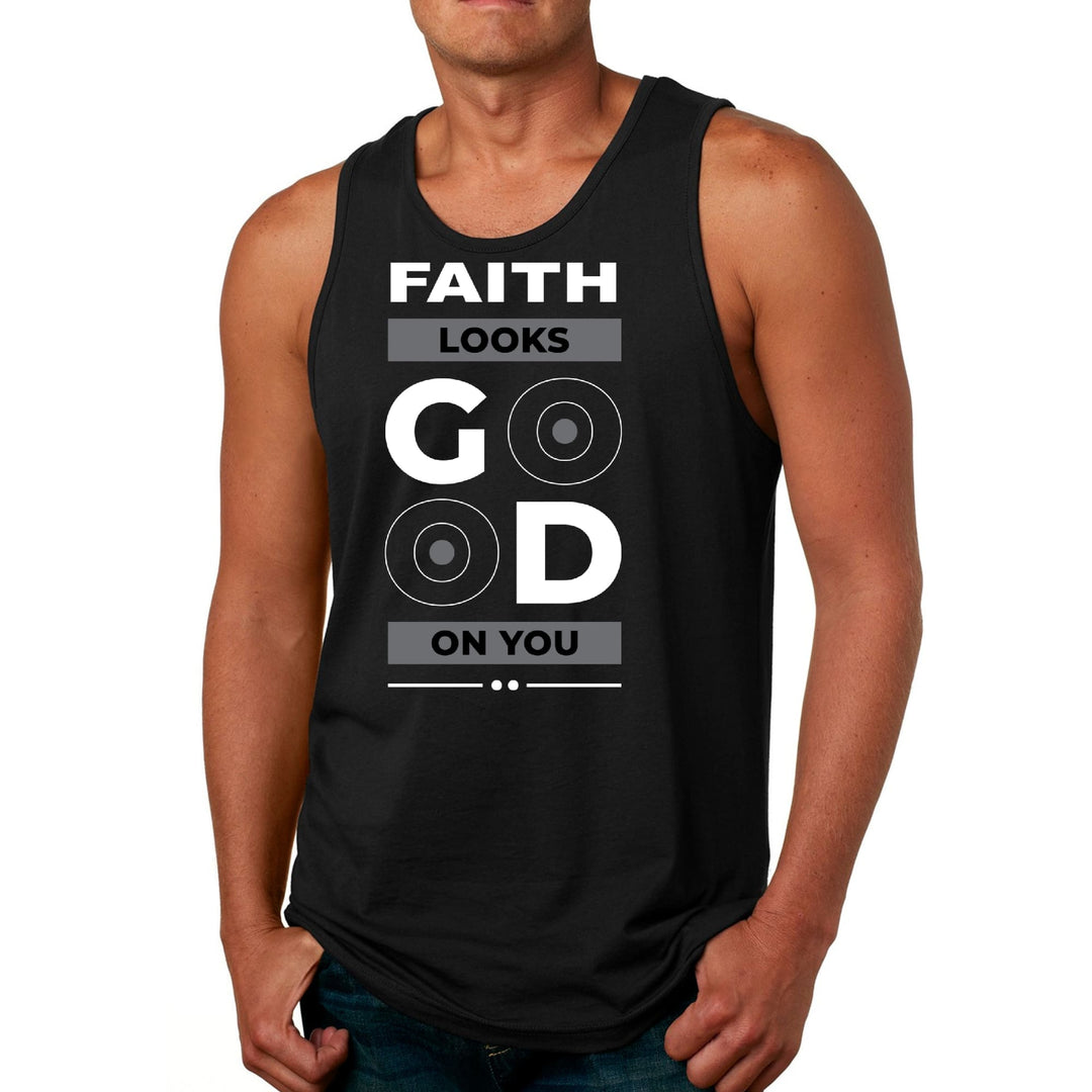 Mens Fitness Tank Top Graphic T-shirt Faith Looks Good - Mens | Tank Tops