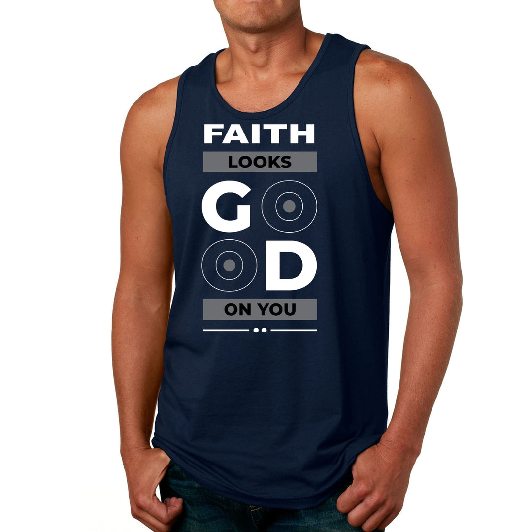 Mens Fitness Tank Top Graphic T-shirt Faith Looks Good - Mens | Tank Tops