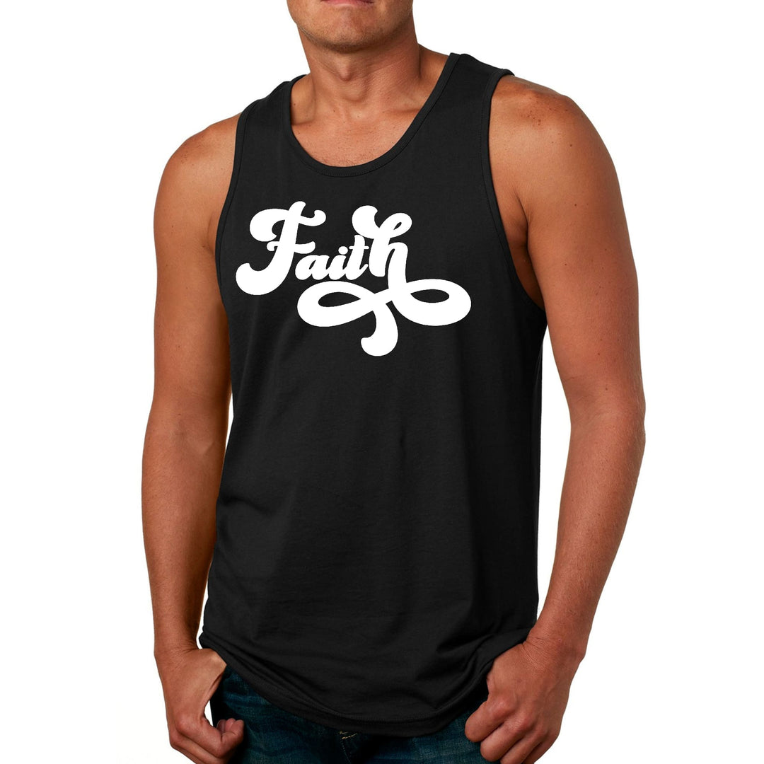 Mens Fitness Tank Top Graphic T-shirt Faith Script Illustration - Mens | Tank