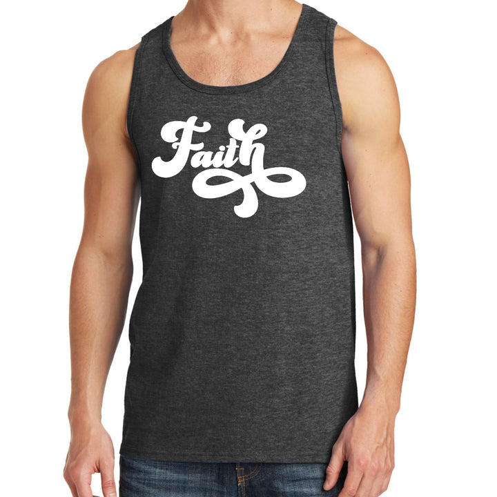 Mens Fitness Tank Top Graphic T-shirt Faith Script Illustration - Mens | Tank