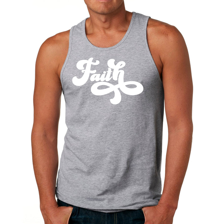 Mens Fitness Tank Top Graphic T-shirt Faith Script Illustration - Mens | Tank