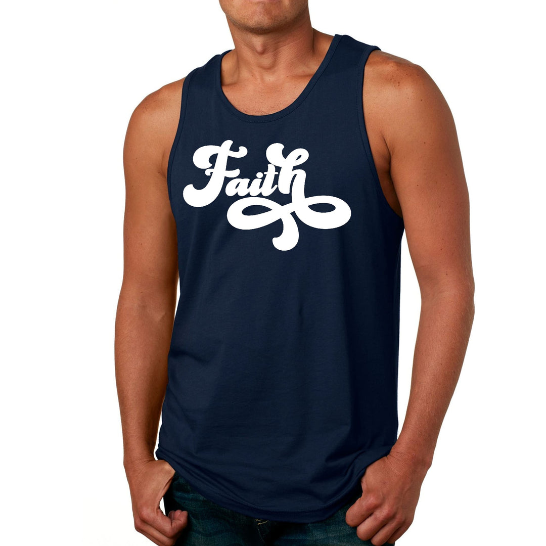 Mens Fitness Tank Top Graphic T-shirt Faith Script Illustration - Mens | Tank