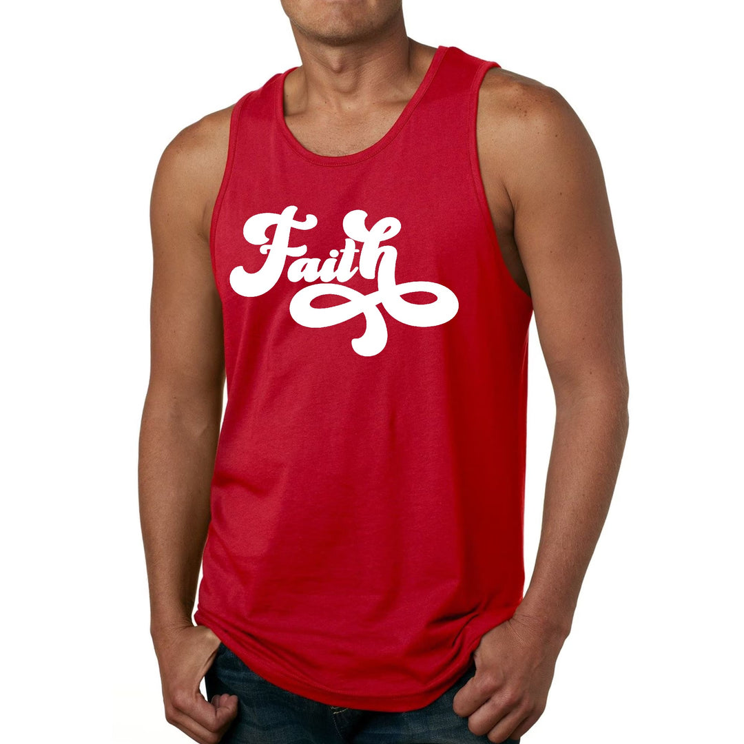 Mens Fitness Tank Top Graphic T-shirt Faith Script Illustration - Mens | Tank