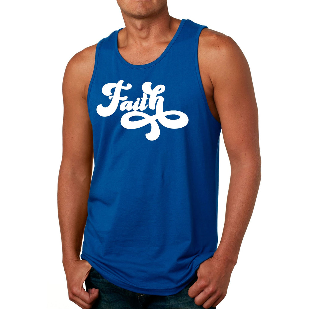 Mens Fitness Tank Top Graphic T-shirt Faith Script Illustration - Mens | Tank