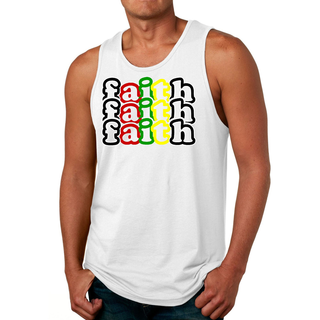 Mens Fitness Tank Top Graphic T-shirt Faith Stack Multicolor Black - Mens