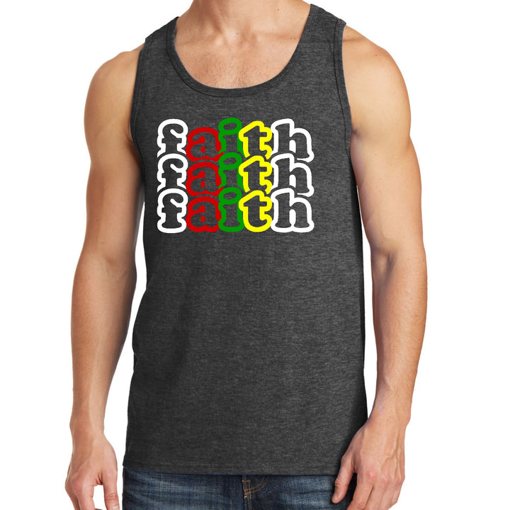 Mens Fitness Tank Top Graphic T-shirt Faith Stack Multicolor - Mens | Tank Tops