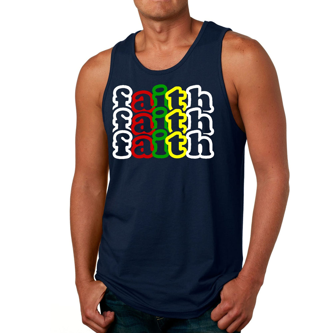 Mens Fitness Tank Top Graphic T-shirt Faith Stack Multicolor - Mens | Tank Tops