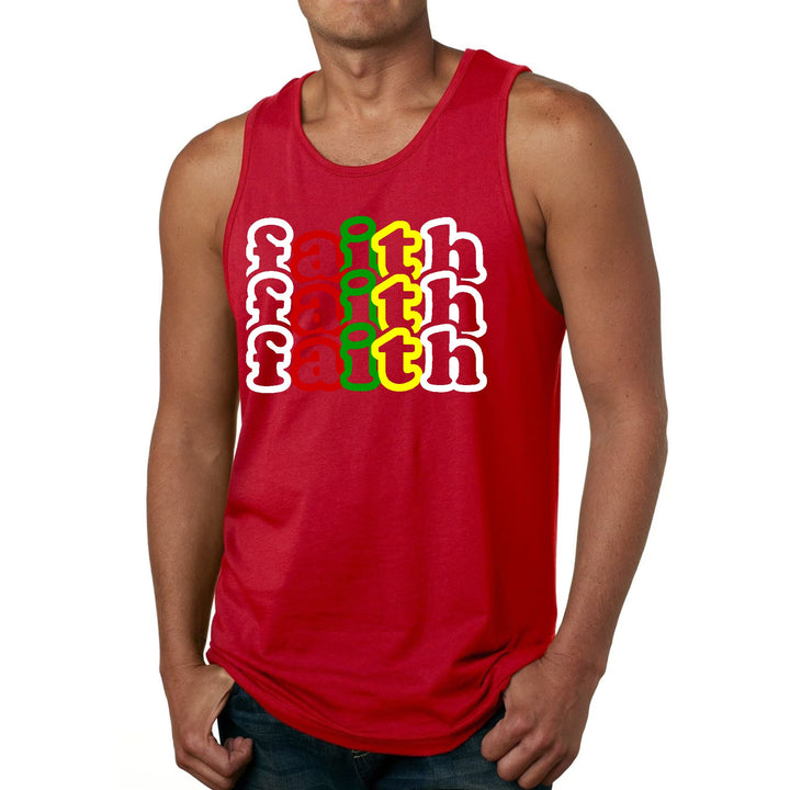 Mens Fitness Tank Top Graphic T-shirt Faith Stack Multicolor - Mens | Tank Tops