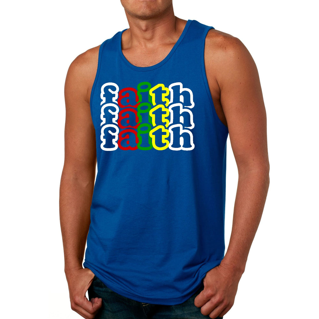 Mens Fitness Tank Top Graphic T-shirt Faith Stack Multicolor - Mens | Tank Tops