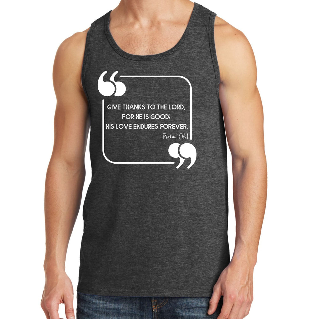 Mens Fitness Tank Top Graphic T-shirt Give Thanks to the Lord - Mens | Tank Tops