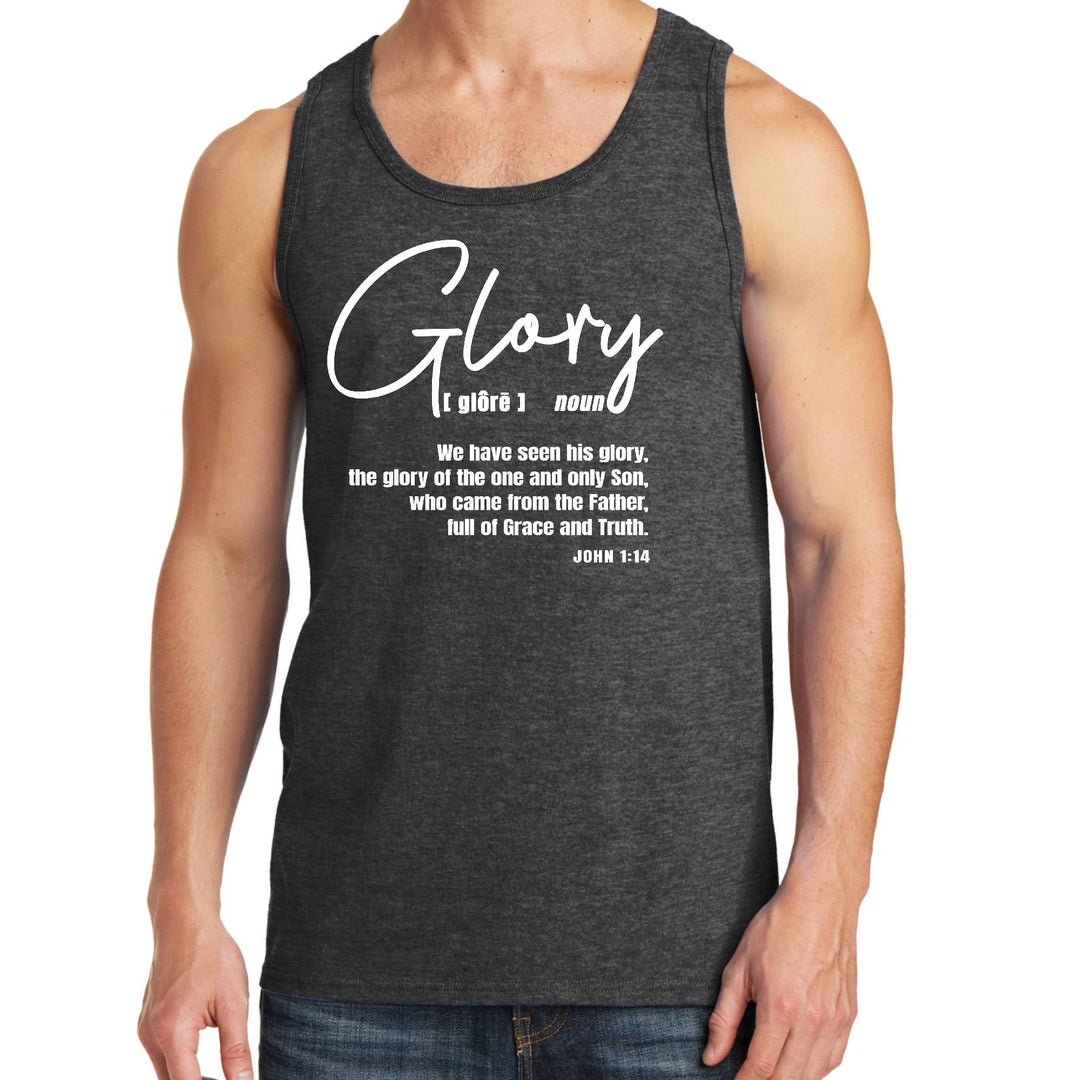 Mens Fitness Tank Top Graphic T-shirt Glory - Christian Inspiration - Mens