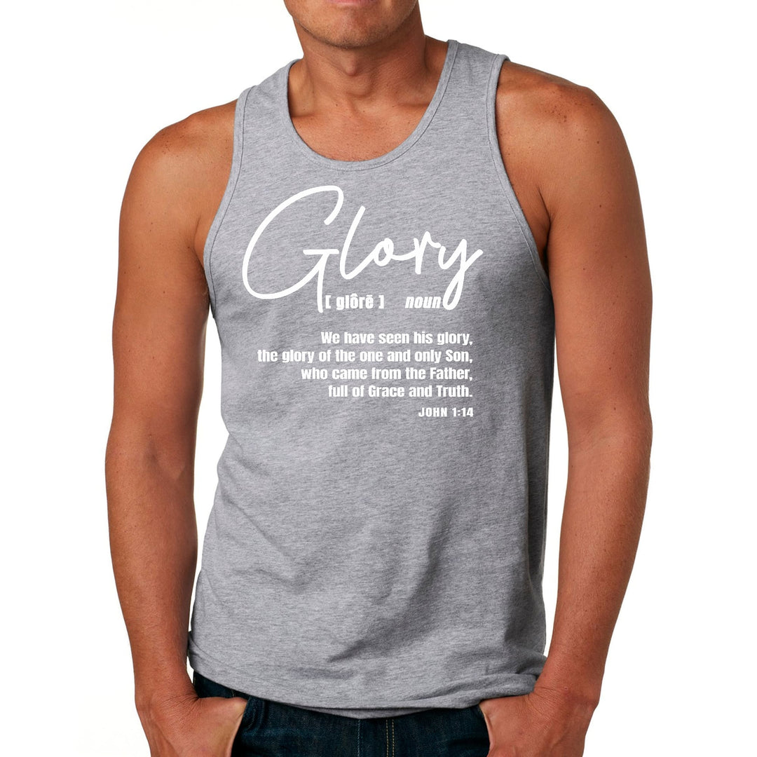 Mens Fitness Tank Top Graphic T-shirt Glory - Christian Inspiration - Mens