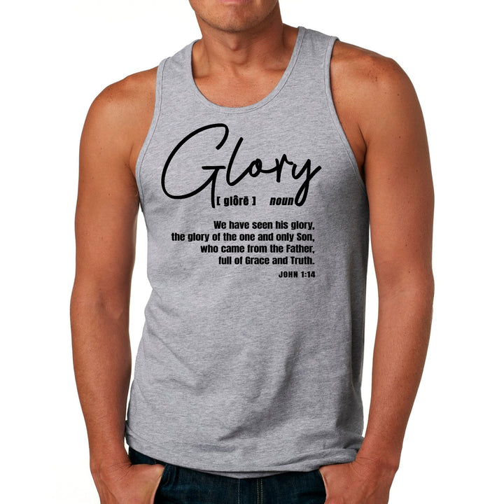 Mens Fitness Tank Top Graphic T-shirt Glory - Christian Inspiration, - Mens