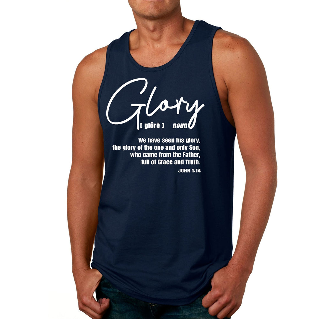 Mens Fitness Tank Top Graphic T-shirt Glory - Christian Inspiration - Mens