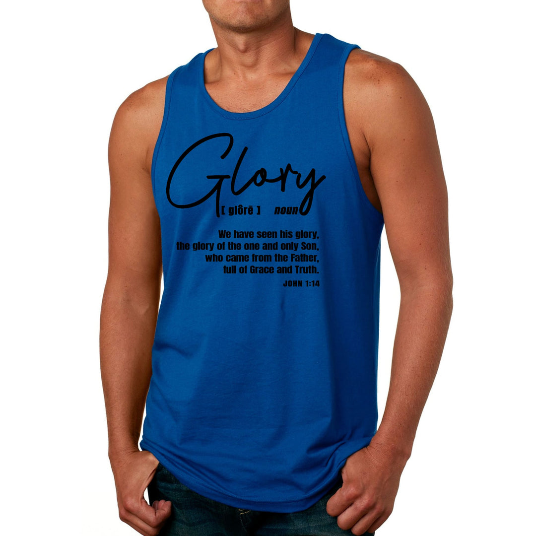 Mens Fitness Tank Top Graphic T-shirt Glory - Christian Inspiration, - Mens