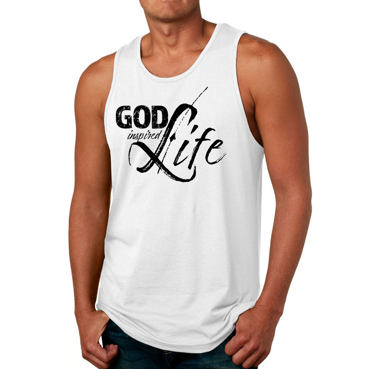 Mens Fitness Tank Top Graphic T-shirt God Inspired Life Black - Mens | Tank Tops