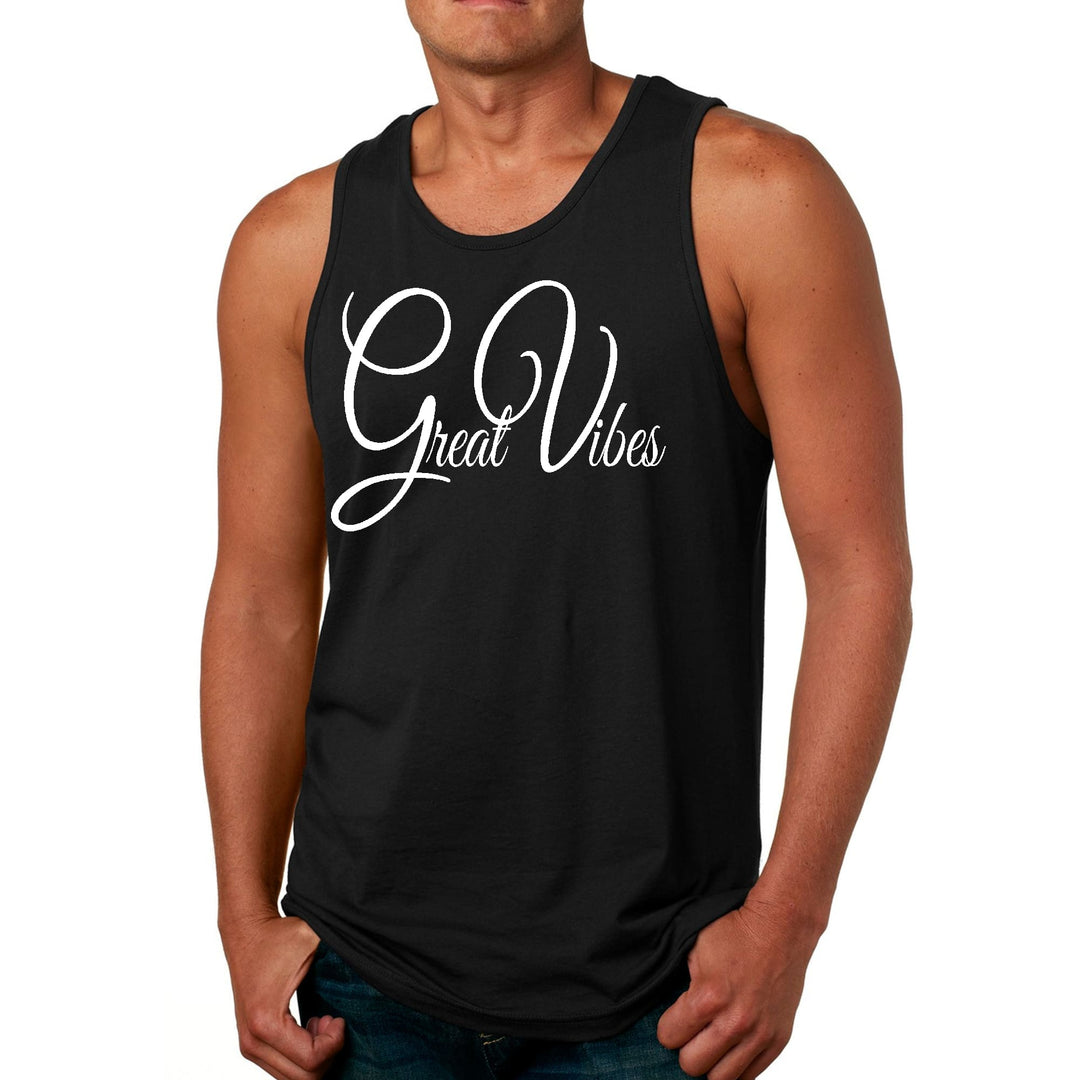 Mens Fitness Tank Top Graphic T-shirt Great Vibes - Mens | Tank Tops