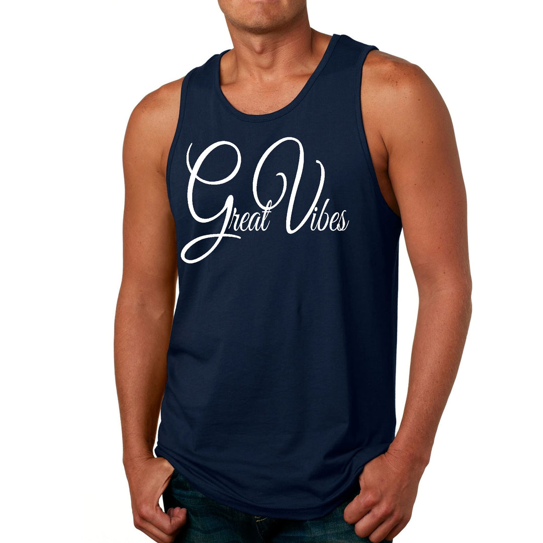 Mens Fitness Tank Top Graphic T-shirt Great Vibes - Mens | Tank Tops