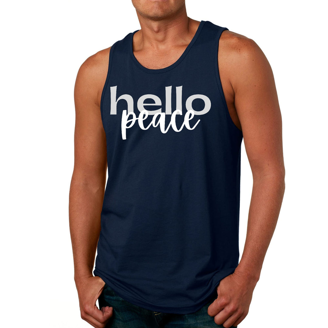 Mens Fitness Tank Top Graphic T-shirt Hello Peace Motivational - Mens | Tank