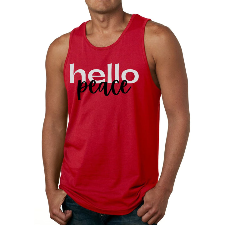 Mens Fitness Tank Top Graphic T-shirt Hello Peace Motivational - Mens | Tank