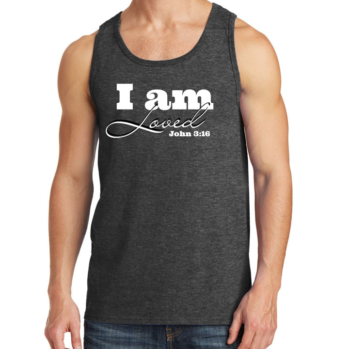 Mens Fitness Tank Top Graphic T-shirt i am Loved - John 3:16 - Mens | Tank Tops