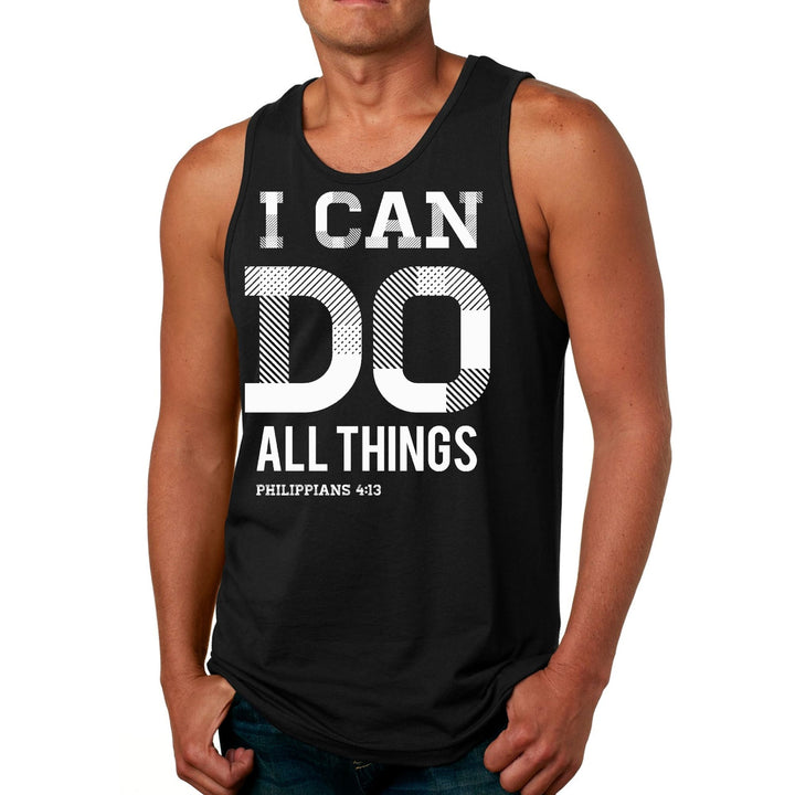 Mens Fitness Tank Top Graphic T-shirt i can do All Things Philippians - Mens