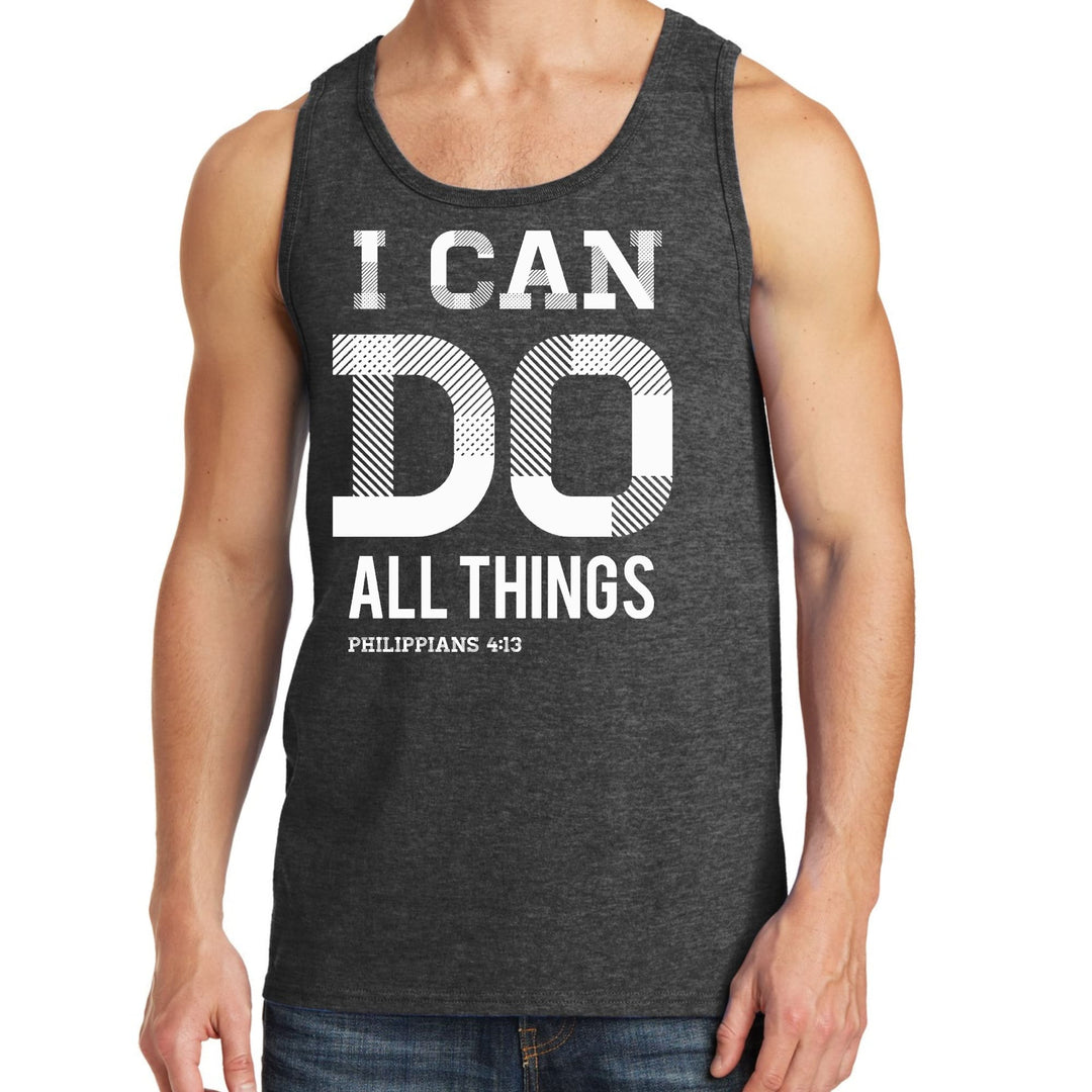 Mens Fitness Tank Top Graphic T-shirt i can do All Things Philippians - Mens