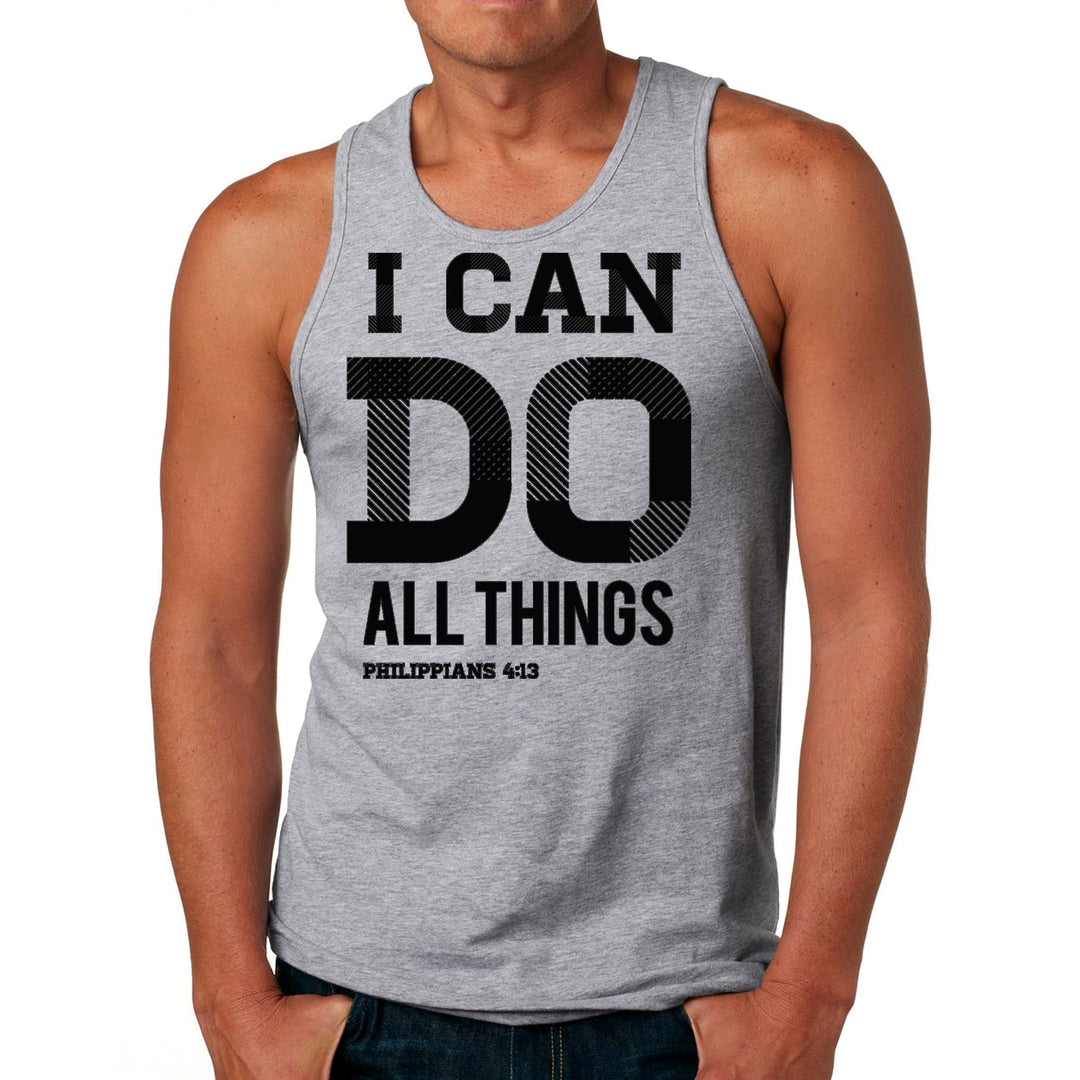 Mens Fitness Tank Top Graphic T-shirt i can do All Things Philippians - Mens