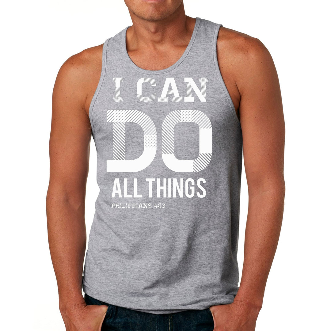 Mens Fitness Tank Top Graphic T-shirt i can do All Things Philippians - Mens