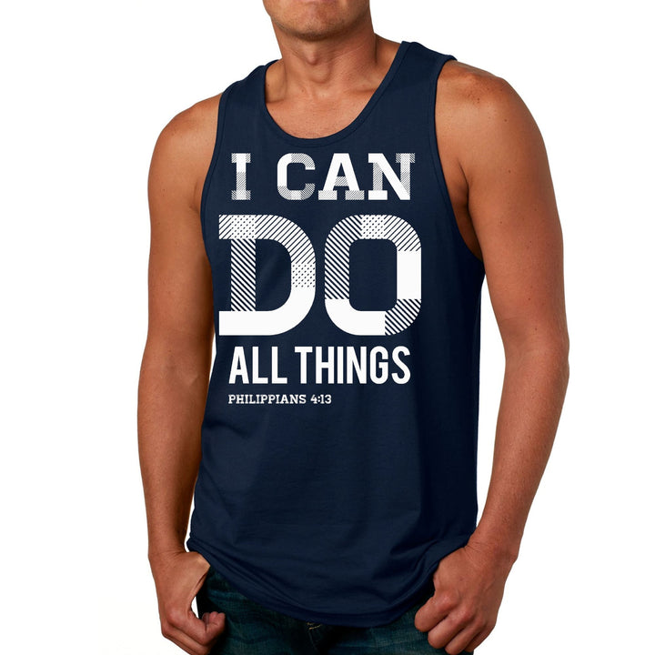 Mens Fitness Tank Top Graphic T-shirt i can do All Things Philippians - Mens