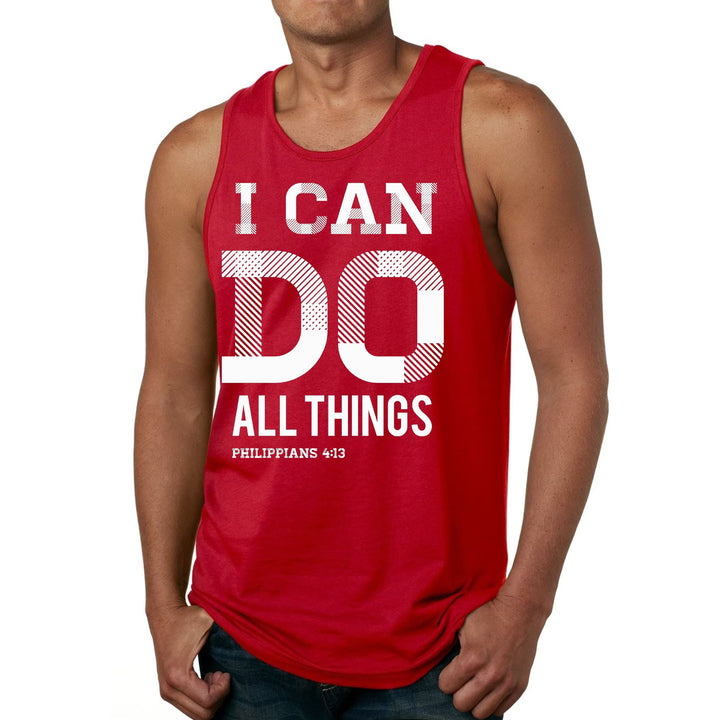 Mens Fitness Tank Top Graphic T-shirt i can do All Things Philippians - Mens